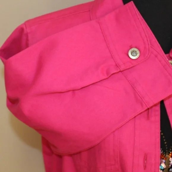 Westbound Pink 3/4 Sleeve Jean Jacket - Picture 4 of 6